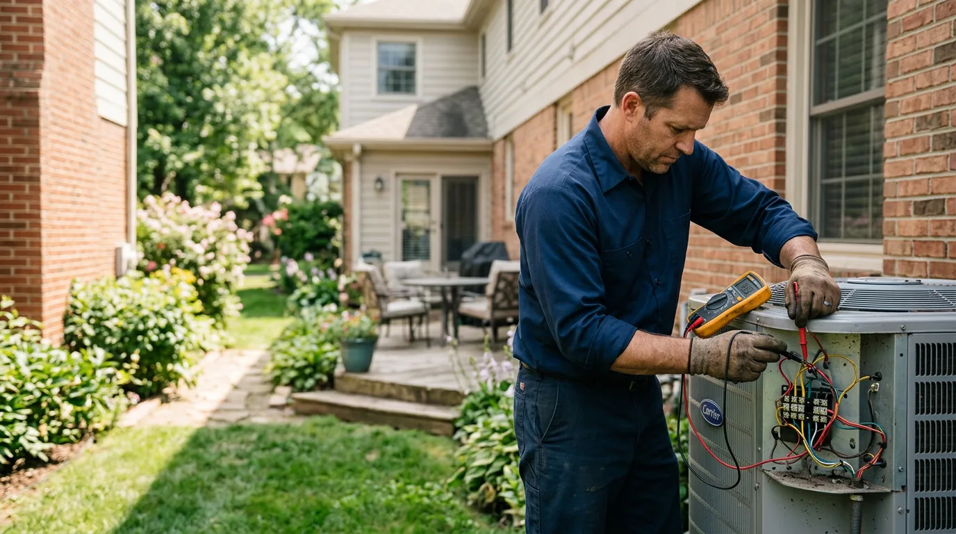 HVAC technician working near Lenora, KS